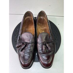 Alden 663 Classic Burgundy Calfskin Leather Tassel Loafers 10 A/C Made in USA